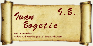 Ivan Bogetić vizit kartica